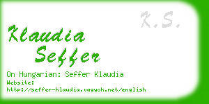 klaudia seffer business card